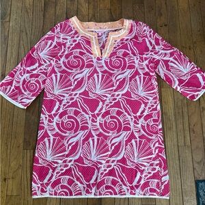 Lilly Pulitzer Pink and White Swim Coverup